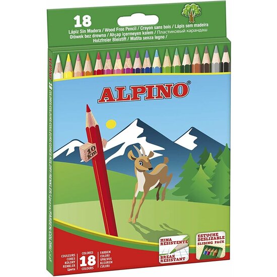 Caja De 18 Lapices De Colores Alpino