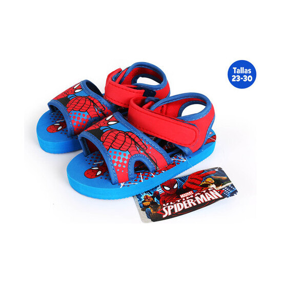 Sandalias Playa Con Velcro Spiderman Talla 28