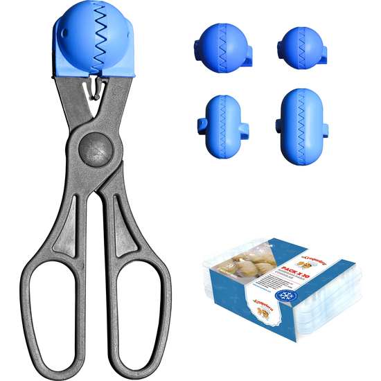 La Croquetera Pack - 4 Moldes Intercambiables Para Masas + 20 Bandejas - Azul