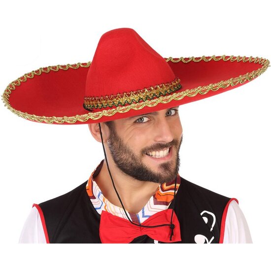 Sombrero Mexicano D:58 Cm Rojo