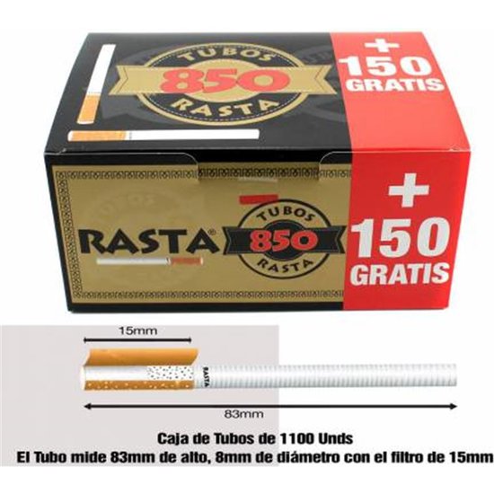 Tubos Cigarrillo Rasta 1000uni.