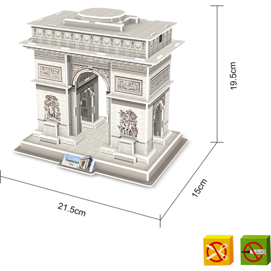Puzzle 3d Arco De Triunfo -40 Pcs? - Tamaño Montado: 21.5cm X 15cm X 19.5cm