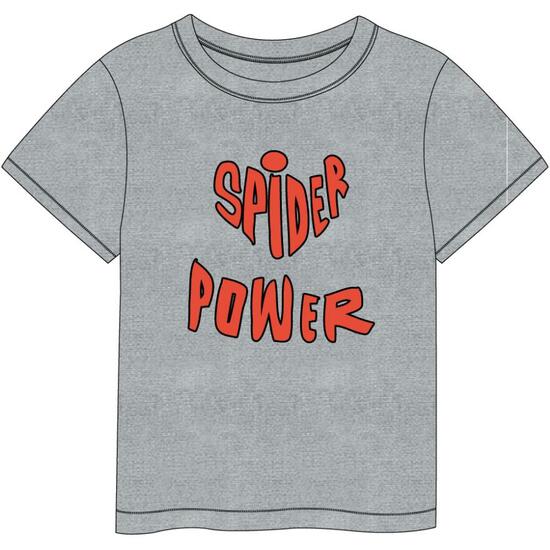 Camiseta Corta Single Jersey Spiderman - Gris
