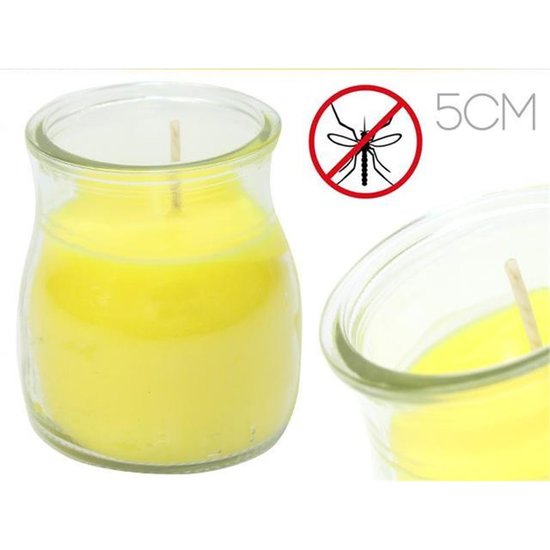Velón Vaso Cristal (yogur) Aroma Citronela