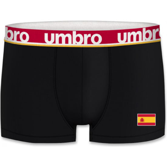Eurocopa Fútbol 2021 - España Supporter Boxer Umbro Para Hombre, Negro Cintura En Rojo