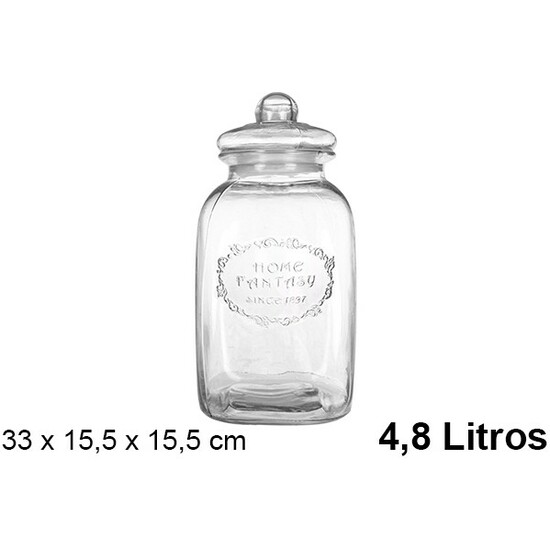 Bote Cristal Hermetico Galletas 4,8 L