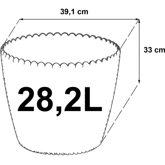 MACETA REDONDA 28,2L PROSPERPLAST SPLOFY DE PLASTICO EN COLOR BLANCO, 39,1 X 33 CM