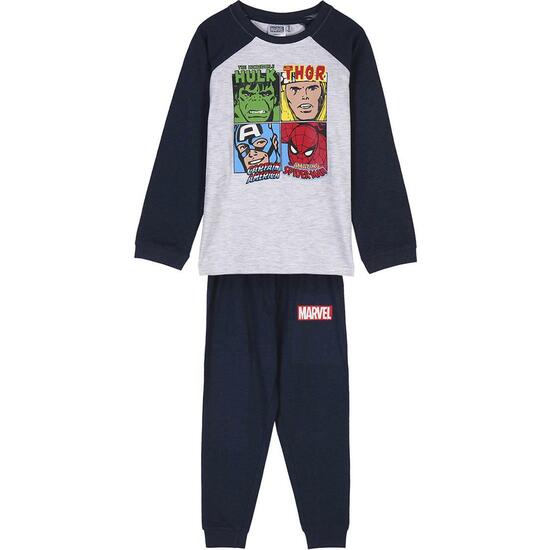 Pijama Largo Single Jersey Marvel Gray