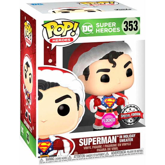 SET FIGURA POP & TEE DC COMICS SUPERMAN EXCLUSIVE FLOCKED