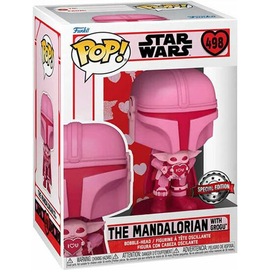 Figura Pop Star Wars Valentines Mandalorian With Grogu Exclusive