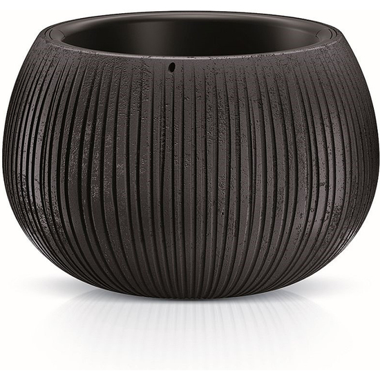 Prosperplast Beton Bowl De Plástico Con Depósito En Color Cemento Negro, 11 X 14,4 X 14,4 Cms