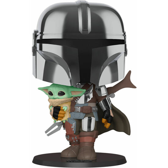 Figura Pop Star Wars Mandalorian With Yoda Child 25cm