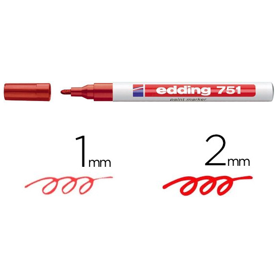 Rotulador Edding 751 1-2mm Rojo