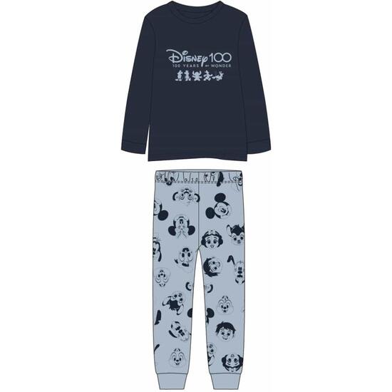 Pijama Largo Single Jersey Disney 100 Dark Blue