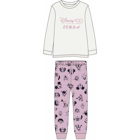 Pijama Largo Single Jersey Disney 100 Beige