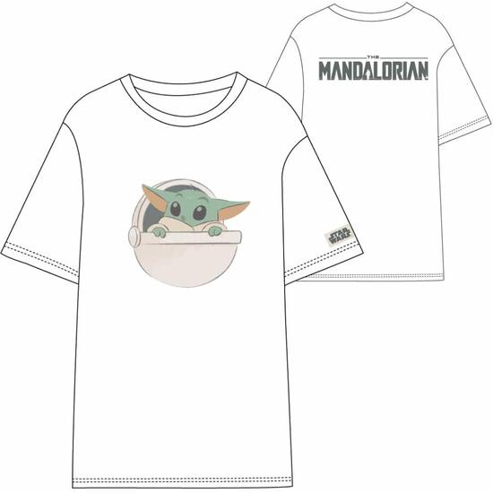 Camiseta Corta Single Jersey The Mandalorian Grogu White