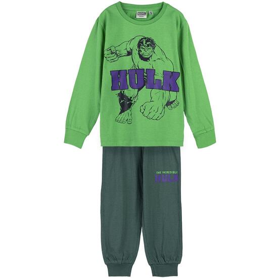 Pijama Largo Single Jersey Avengers Hulk Green