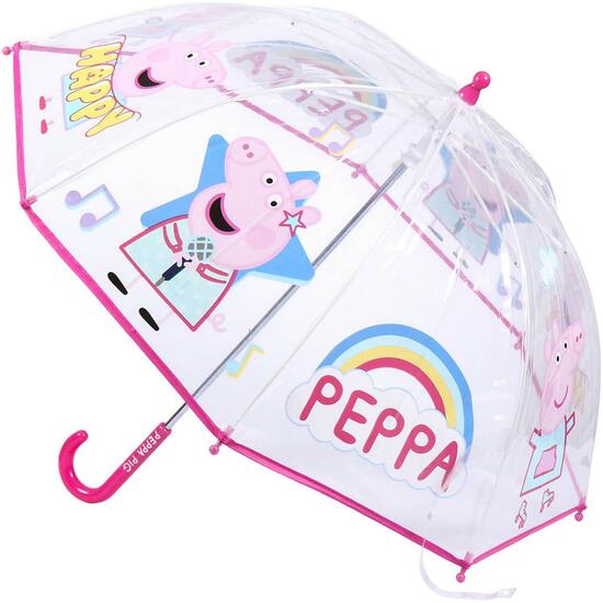 Paraguas Manual Poe Burbuja Peppa Pig Pink