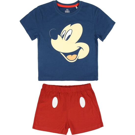 Pijama Corto Algodón Mickey Marino