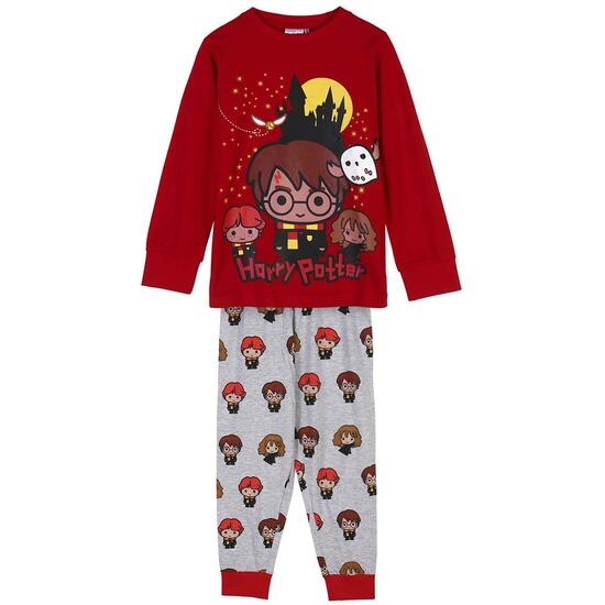 Pijama Largo Single Jersey Harry Potter Dark Red