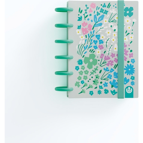 Cuaderno Ingeniox A6 Flores Verde Menta 100 Hojas Dots