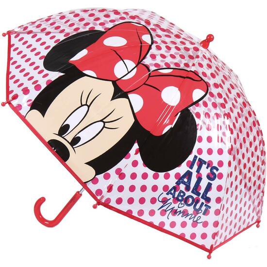 Paraguas Manual Poe Burbuja Minnie Rojo
