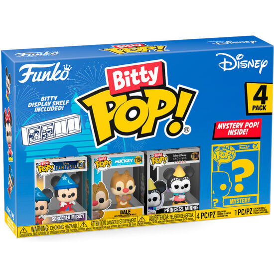 Blister 4 Figuras Bitty Pop Disney Sorcerer Mickey
