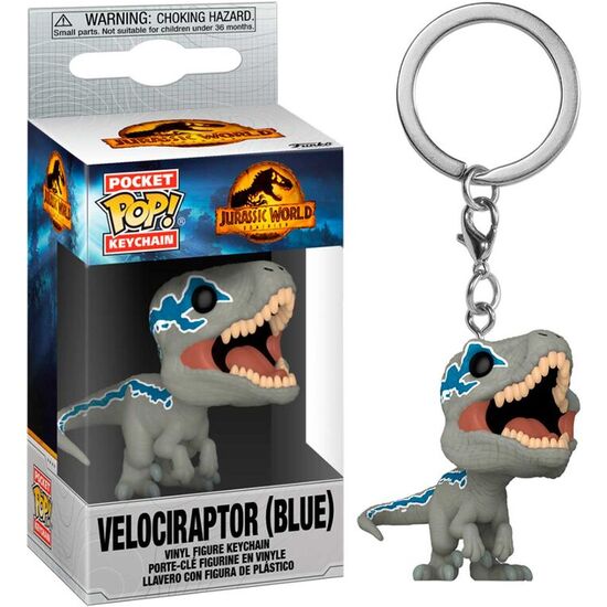 Llavero Pocket Pop Jurassic World 3 Velociraptor Blue