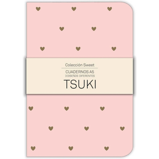 Cuadernos De Notas Tsuki Sweet 96 Páginas 3 Colores 14x21 Cm