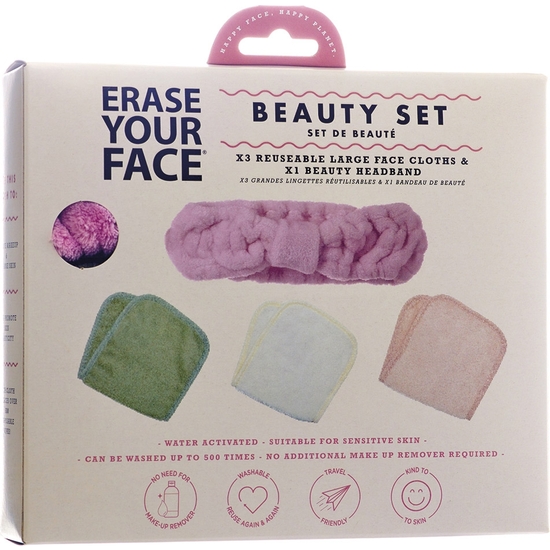 Erase Your Face Set 4 Toallas Desmaquilladoras Eco Reutilizables