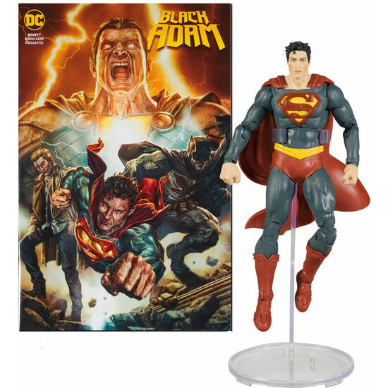 Figura Superman + Comic Black Adam Dc Comics 17cm