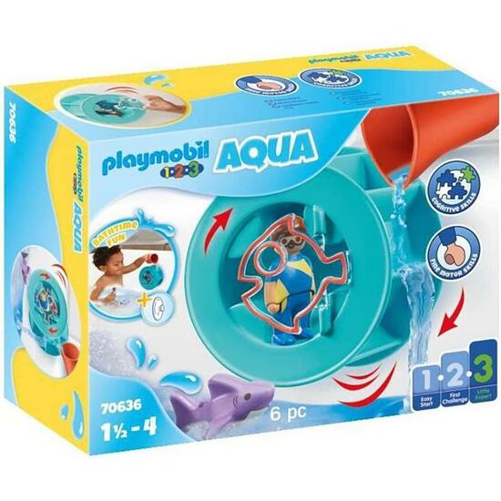 Playmobil 1.2.3 Rueda De Agua Con Bebé Tiburón