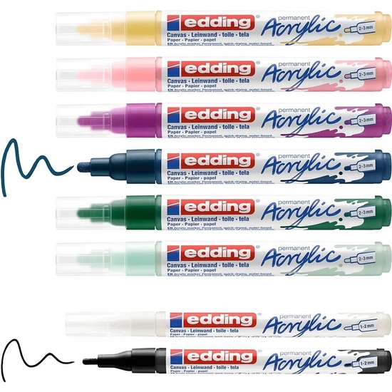 PACK 8 ROTULADORES EDDING ACRYLIC COLORS