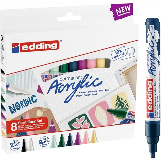 PACK 8 ROTULADORES EDDING ACRYLIC COLORS