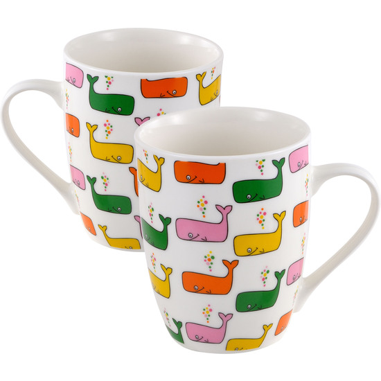 Set De 2 Tazas Mug Infantil, Con Impresiones Coloridas, 11 Cm, 360 Ml.