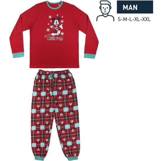 Pijama Largo Single Jersey Mickey Red
