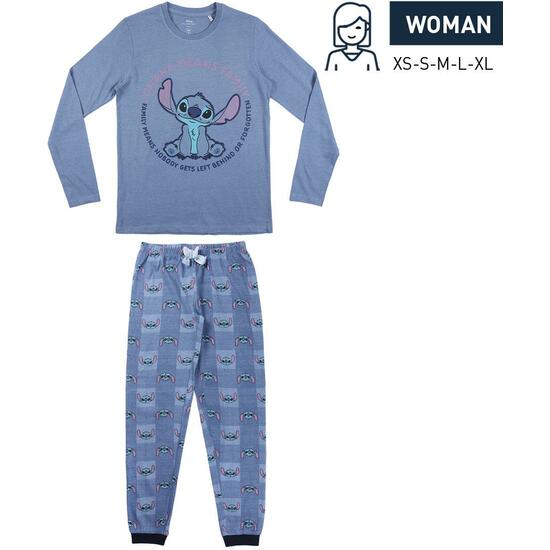 Pijama Largo Single Jersey Stitch Blue