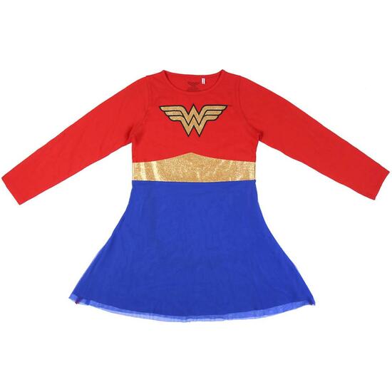 Vestido Single Jersey Tutu Wonder Woman Red