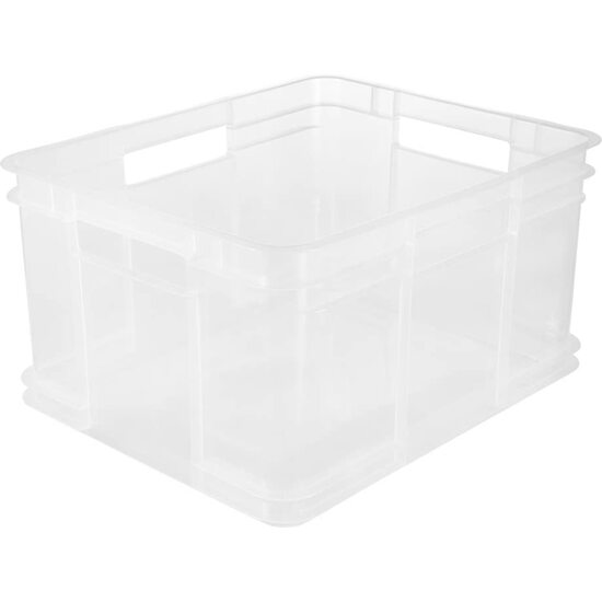 Caja De Almacenaje Eurobox Xl, Plástico Robusto (pp), 43 X 35 X 24 cm, 28 L, Transparente Neutro