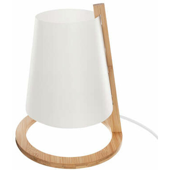 Lámpara De Bambú + Pantalla De Plástico H26