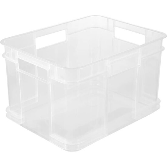 Caja De Almacenaje Eurobox M, Plástico Robusto (pp), 35 X 27 X 22 Cm, 16 L, Transparente Neutro