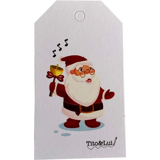 Paquete 10 Etiqueta Colgante Papa Noel