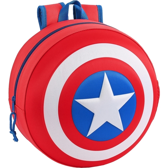 Capitán América Mochila 3d Redonda 31 Cm