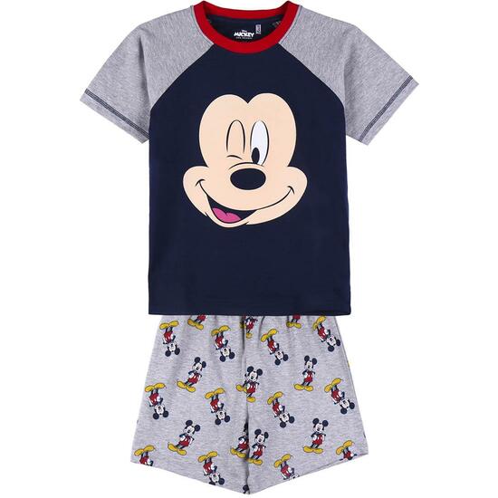 Pijama Corto Single Jersey Punto Mickey Gray
