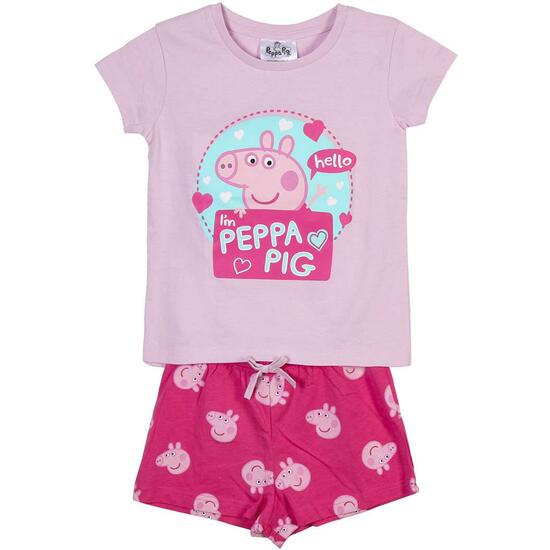Pijama Corto Single Jersey Punto Peppa Pig Pink