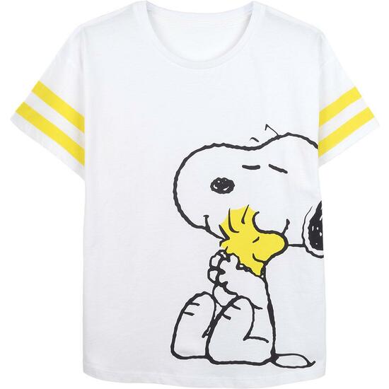 Camiseta Corta Single Jersey Punto Snoopy White