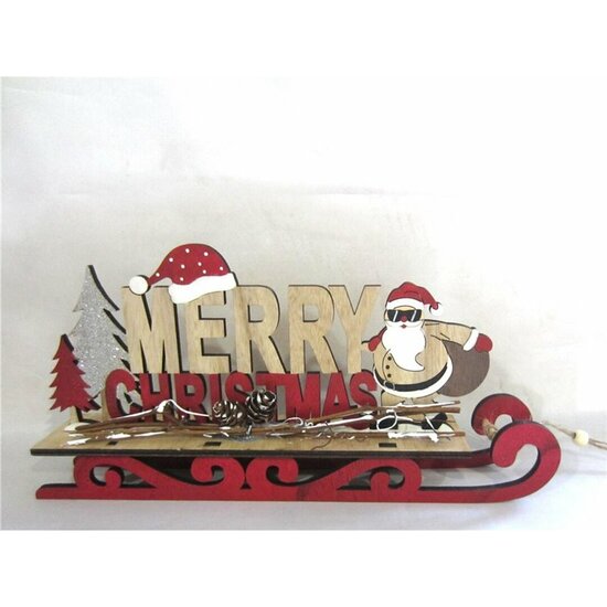 Cartel Merry Christmas En Trineo 30x14,5