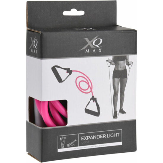 XQMAX EXPANDER LIGHT. MATERIAL TPE. SIZE 6X9X1200MM. TPE IN PINK-225C, FOAM HANDLES IN BLACK. PACKED IN WINDOW COLORBOX INCLUDING MANUAL