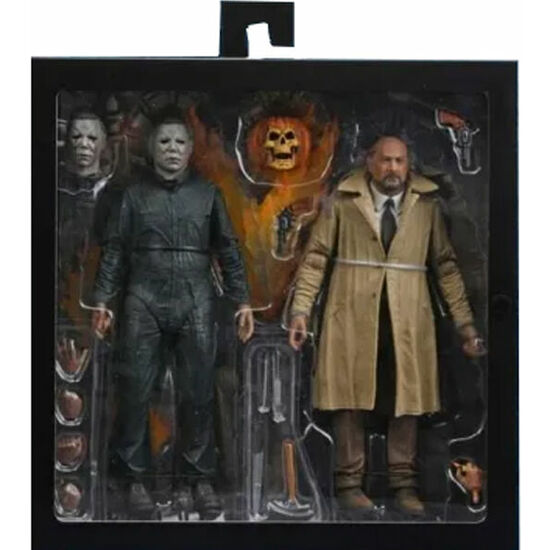 BLISTER 2 FIGURAS ULTIMATE MICHAEL MYERS + DR LOOMIS SCALE ACTION HALLOWEEN 2 18CM