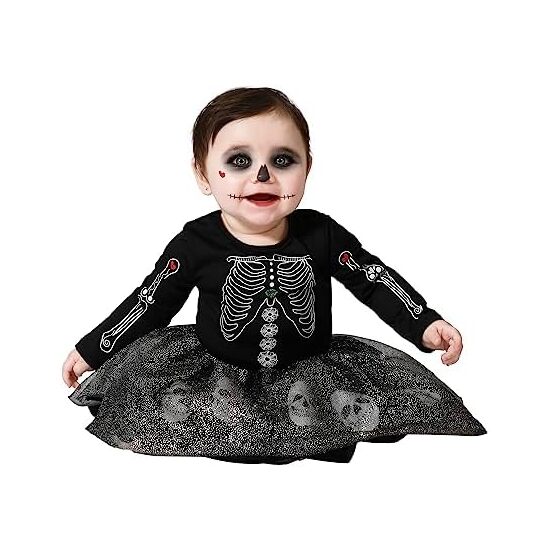 Disfraz Esqueleto Gris Niña Bebe Talla - +24 Meses